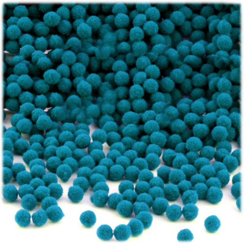 Acrylic Pom Pom, 5mm, 5,000-pc, Turquoise Blue