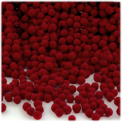 Acrylic Pom Pom, 5mm, 1,000-pc, Dark Red