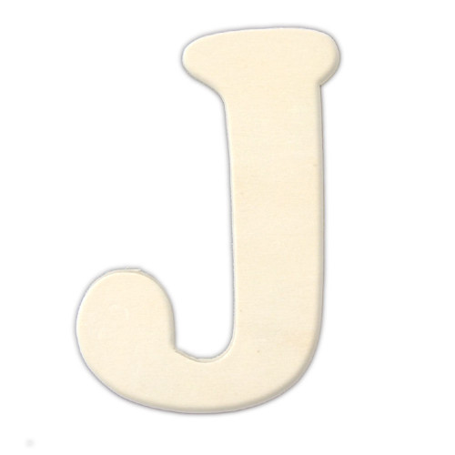 Unfinished Wood, 3-in, 4mm Thick, Letter, Letter J