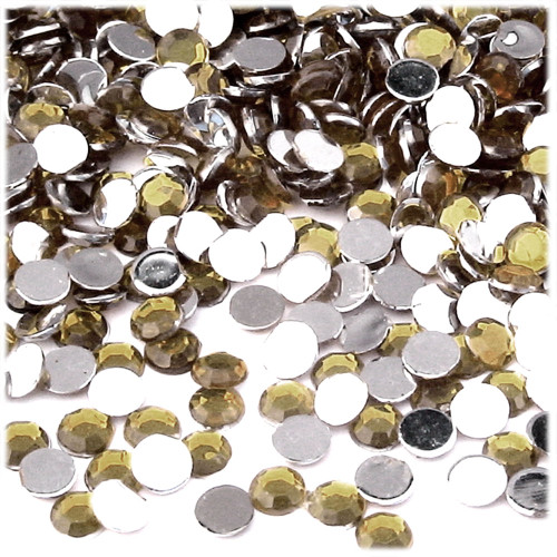 Rhinestones, Flatback, Round, 6mm, 10,000-pc, Champagne Yellow