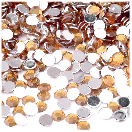 Rhinestones, Flatback, Round, 6mm, 1,000-pc, Light Orange