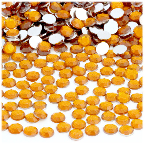 Rhinestones, Flatback, Round, 7mm, 1,000-pc, Light Orange