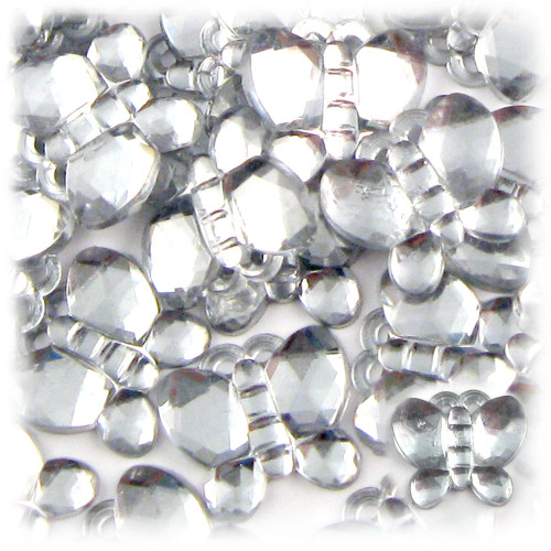 Rhinestones, Flatback, Butterfly, 20mm, 1,000-pc, Clear