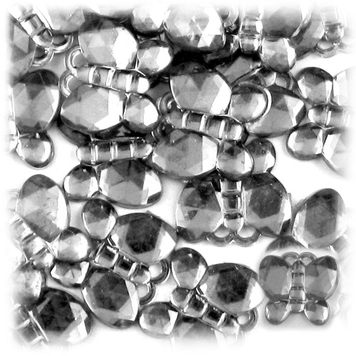 Rhinestones, Flatback, Butterfly, 20mm, 1,000-pc, Charcoal Gray