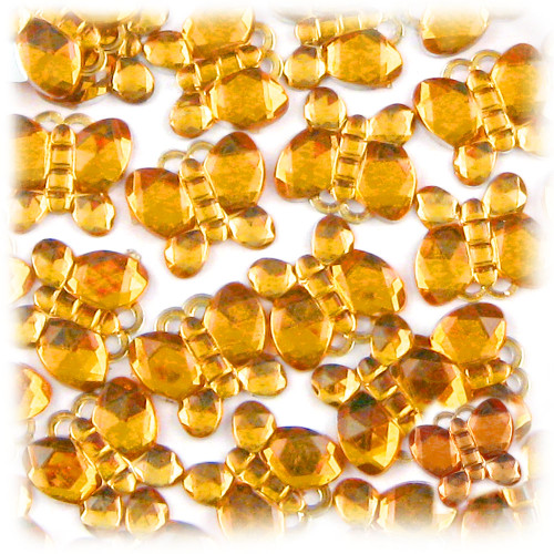 Rhinestones, Flatback, Butterfly, 20mm, 1,000-pc, Light Orange