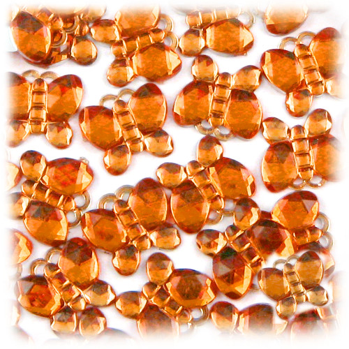 Rhinestones, Flatback, Butterfly, 20mm, 1,000-pc, Orange