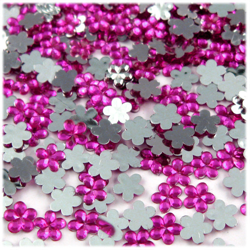 Rhinestones, Flatback, Flower, 6mm, 10,000-pc,Fuchsia