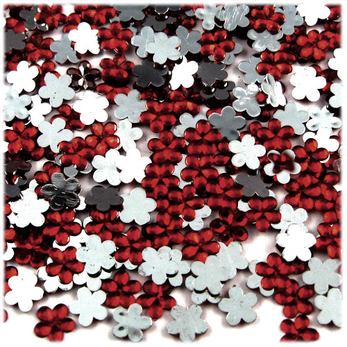 Rhinestones, Flatback, Flower, 6mm, 1,000-pc, Devil Red Wine