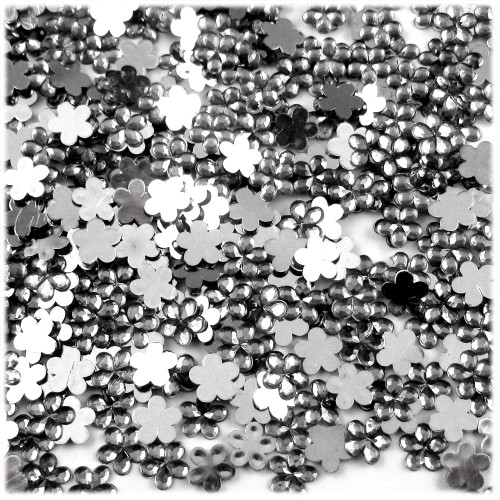 Rhinestones, Flatback, Flower, 6mm, 144-pc, Gray