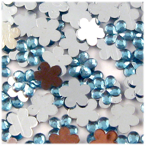 Rhinestones, Flatback, Flower, 20mm, 1,000-pc, Light Baby Blue