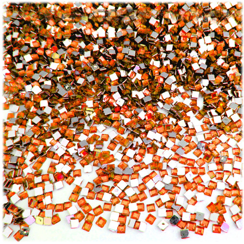 Rhinestones, Flatback, Square, 3mm, 1,440-pc, Orange