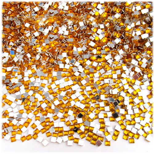 Rhinestones, Flatback, Square, 3mm, 1,440-pc, Golden Yellow