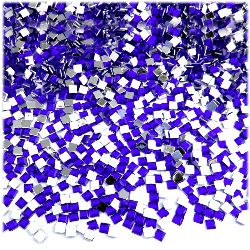 Rhinestones, Flatback, Square, 3mm, 10,000-pc, Royal Blue