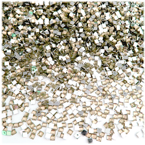 Rhinestones, Flatback, Square, 3mm, 10,000-pc, Champagne