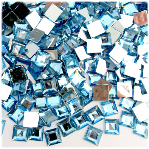 Rhinestones, Flatback, Square, 8mm, 1,000-pc, Light Baby Blue