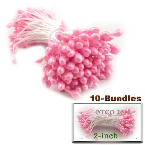 Pearl Stamen, 2-in, 3mm, 1,440-pc, Pink