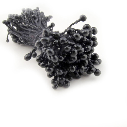 Pearl Stamen, 2-in, 3mm, 144-pc, Black