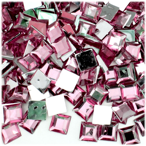 Rhinestones, Flatback, Round, Square, 10mm, 1,000-pc, Light Baby Pink