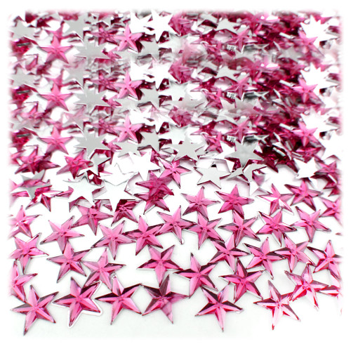 Rhinestones, Flatback, Star, 3mm, 1,440-pc, Hot Pink