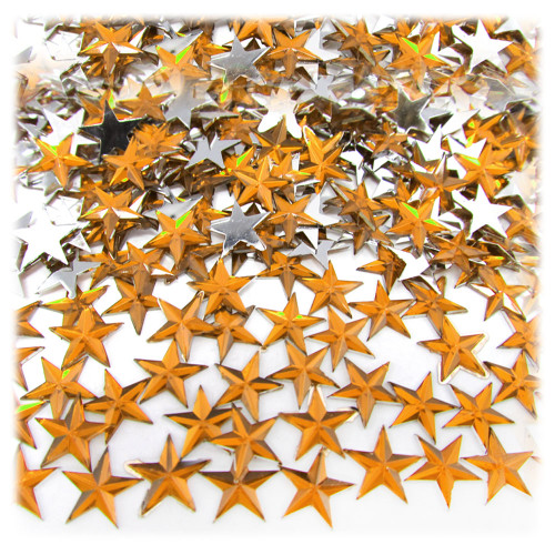 Rhinestones, Flatback, Star, 6mm, 144-pc, Light Orange