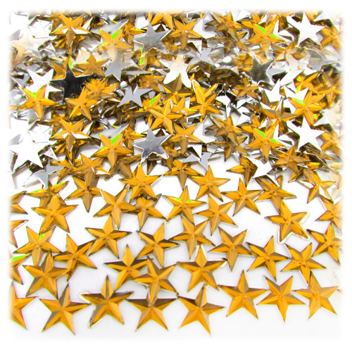 Rhinestones, Flatback, Star, 6mm, 144-pc, Golden Yellow