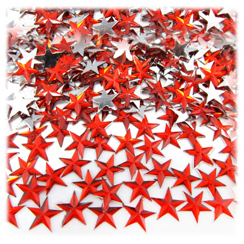 Rhinestones, Flatback, Star, 6mm, 144-pc, Ruby Red