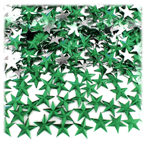 Rhinestones, Flatback, Star, 6mm, 144-pc, Emerald Green