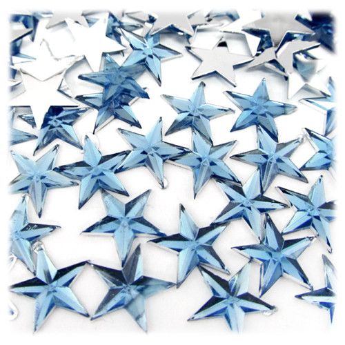 Rhinestones, Flatback, Star, 12mm, 144-pc, Light Baby Blue