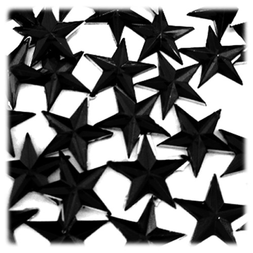 Rhinestones, Flatback, Star, 21mm, 1,000-pc, Jet Black