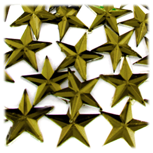 Rhinestones, Flatback, Star, 21mm, 1,000-pc, Olive Green