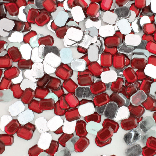 Rhinestones, Flatback, Rectangle, 8x10mm, 1,000-pc, Ruby Red