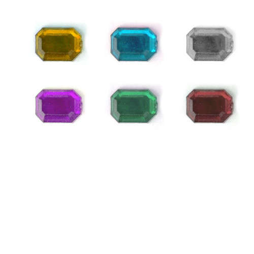 Rhinestones, Flatback, Rectangle, 13x18mm, 144-pc, Pastel Assortment