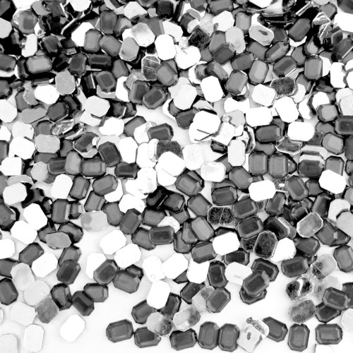 Rhinestones, Flatback, Rectangle, 6x8mm, 10,000-pc, Charcoal Gray