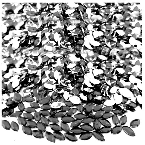 Rhinestones, Flatback, Eye, 3x6mm, 10,000-pc, Charcoal Gray