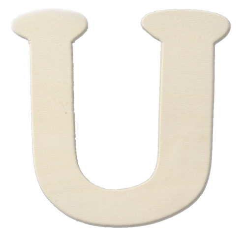 Unfinished Wood, 4-in, 1/8-in Thick, Letter, Letter U