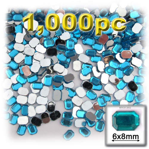 Rhinestones | Flatback | Rectangle | 6x8mm | 1,000-pc | Clear | Crafts ...
