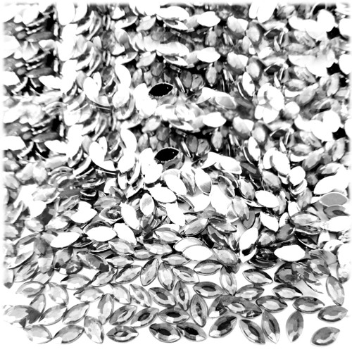 Rhinestones, Flatback, Eye, 3x6mm, 10,000-pc, Clear