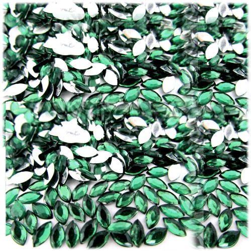 Rhinestones, Flatback, Eye, 3x6mm, 10,000-pc, Emerald Green