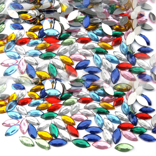 Rhinestones, Flatback, Eye, 3x6mm, 1,440-pc, Pastel Assortment