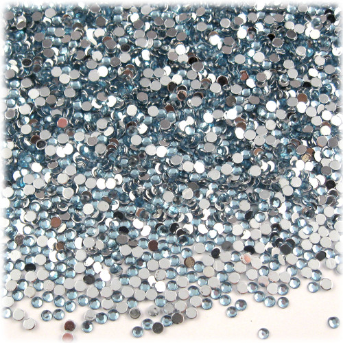 Rhinestones, Flatback, Round, 2mm, 10,000-pc, Light Baby Blue