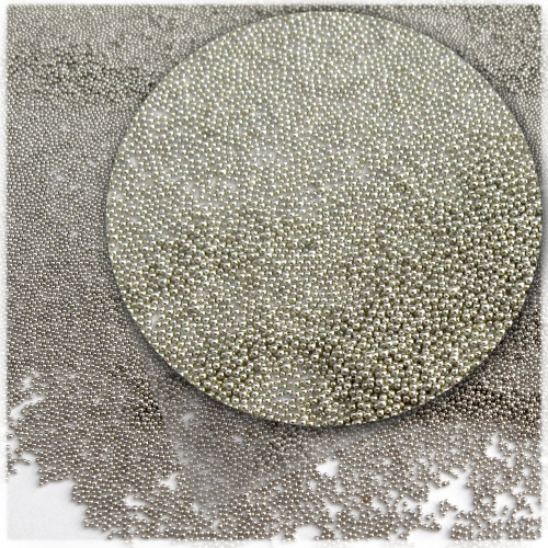 The Crafts Outlet 1-oz Glass Microbeads 0.6mm - Metallic Champagne Yellow For Caviar Nails & Crafts