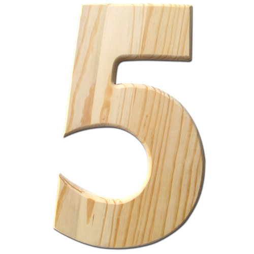 Unfinished Wood, 12-in, 2-in Thick, Number, Number 5