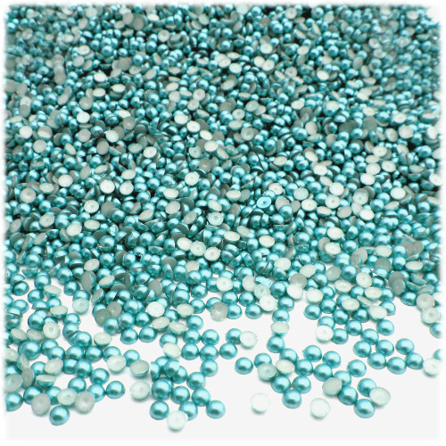 Half Dome Pearl, Plastic beads, 2mm, 10,000-pc, Aquamarine Blue