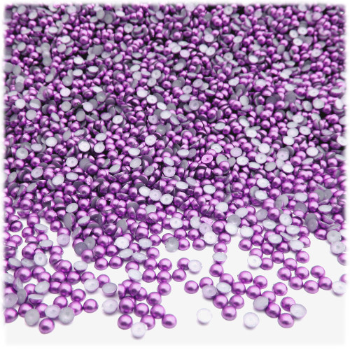 Half Dome Pearl, Plastic beads, 2mm, 10,000-pc, Luxplum Purple