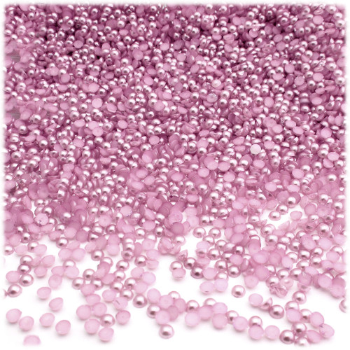 Half Dome Pearl, Plastic beads, 2mm, 5,000-pc, Satin Pink