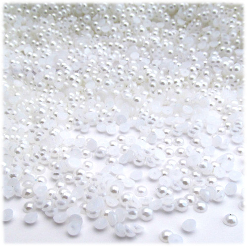 Half Dome Pearl, Plastic beads, 3mm, 10,000-pc, Pearl White