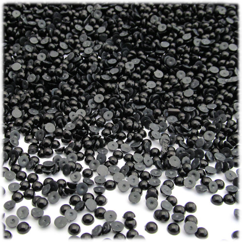 Half Dome Pearl, Plastic beads, 3mm, 5,000-pc, Pitch Black