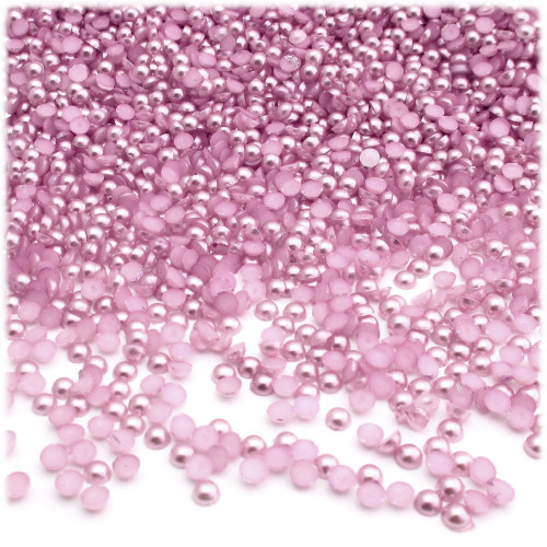 Half Dome Pearl, Plastic beads, 3mm, 10,000-pc, Satin Pink