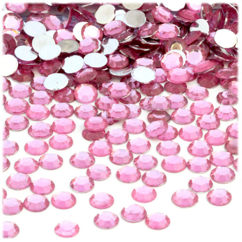 Rhinestones, Flatback, Round, 7mm, 144-pc, Light Baby Pink