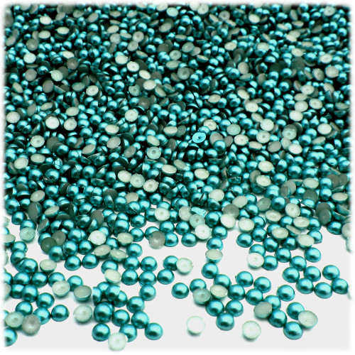 Half Dome Pearl, Plastic beads, 3mm, 5,000-pc, Jade Blue